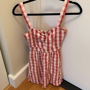 Zara red and pink plaid mini dress